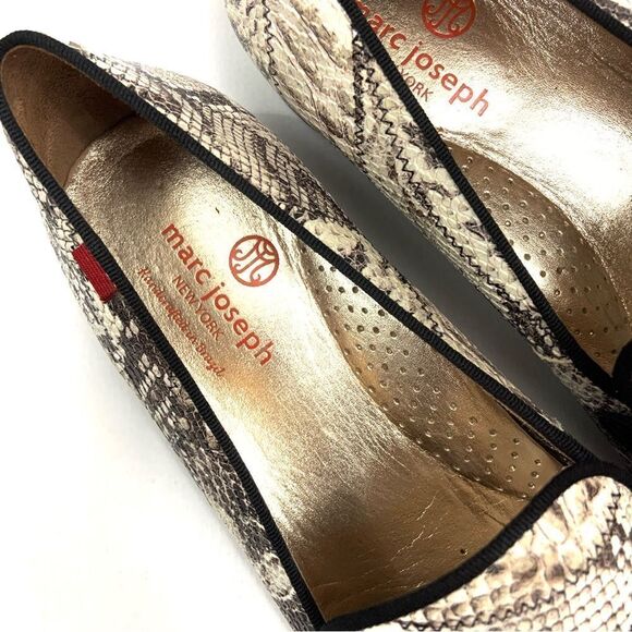 Snake Print Loafers - Black and Cream - Picture 9 of 13